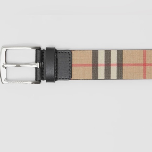 Burberry Check and Leather Belt Size 100 - Picture 7 of 10
